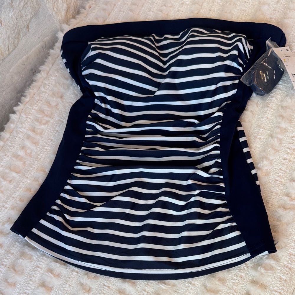Dark Blue Elastic Swimsuit Top